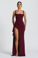 Katana Maxi Dress - Cherry Lacquer