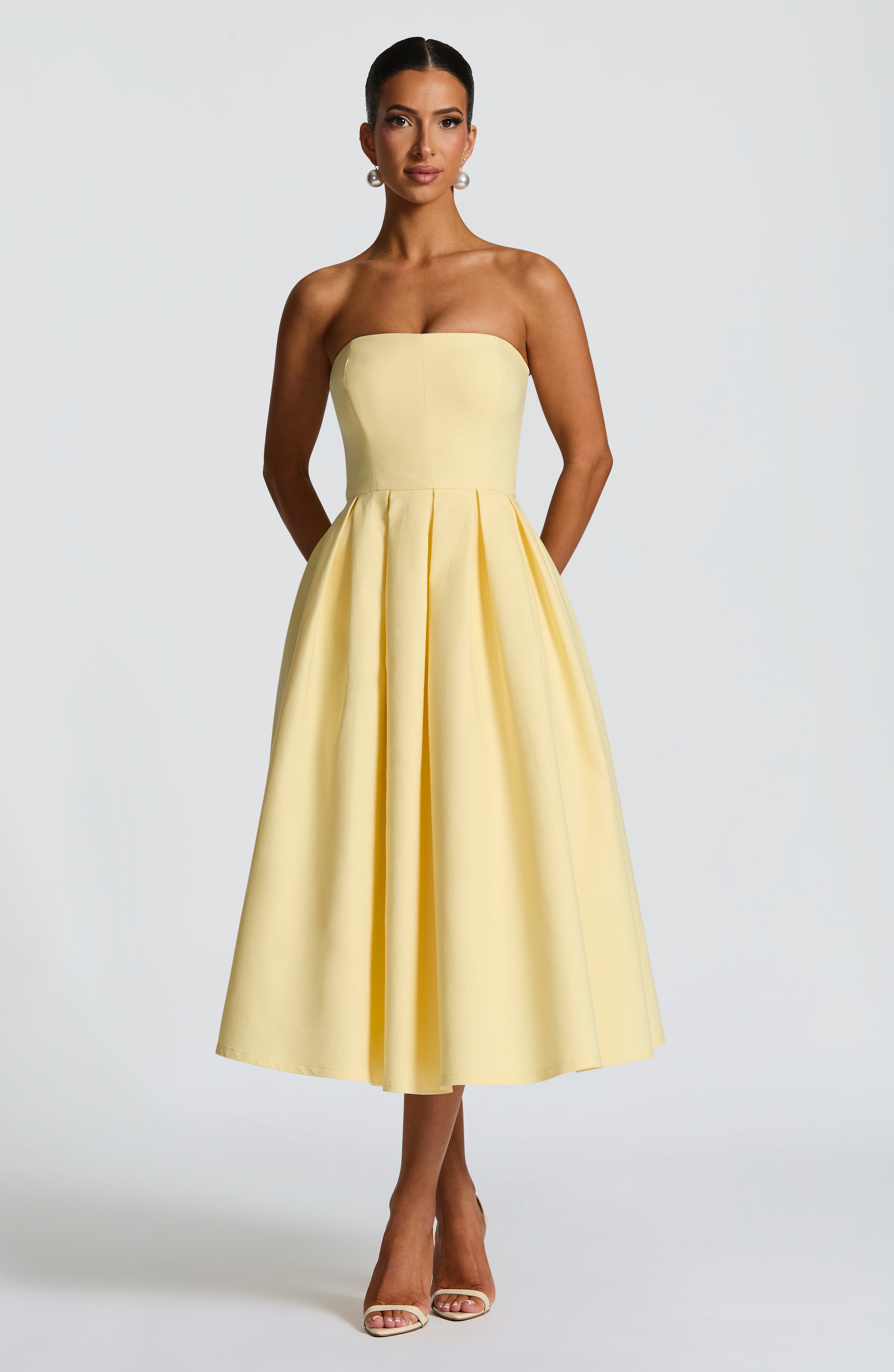 Edith Midi Dress - Lemon