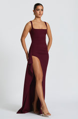 Katana Maxi Dress - Cherry Lacquer